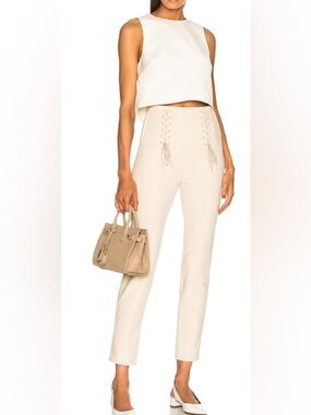 Tibi Anson High-Waist Lace-Up Pants